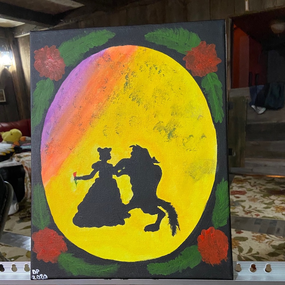 Beauty and the beast painting